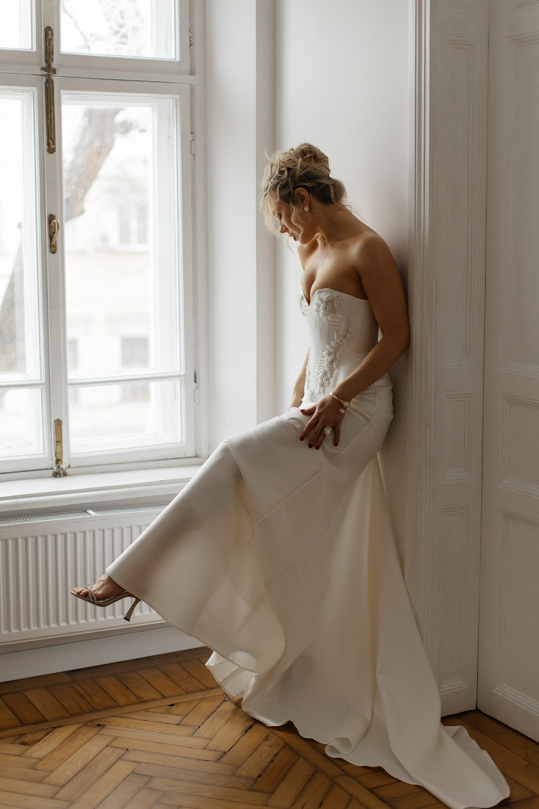 ELORA | Bridal Gown Mermaid Satin Skirt | Wedding Dress